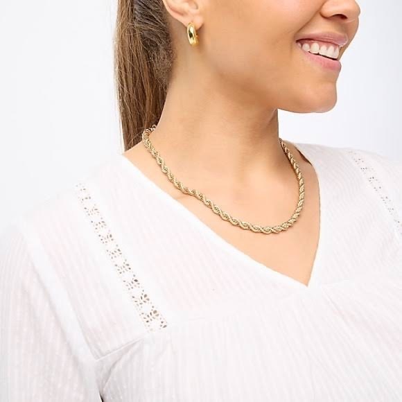 J. Crew Factory White Petite Lightweight Cotton Top - Picture 6 of 12